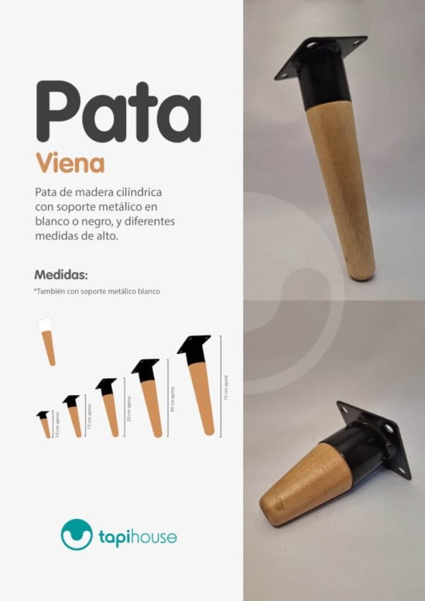 Pata Viena + Soporte Metal - Imagen 2